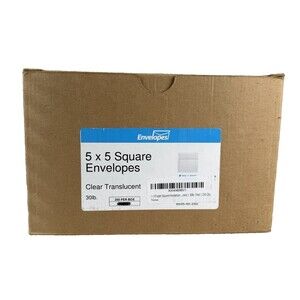 LUXPaper Square Invitation Envelopes 5 x 5 Clear Translucent Box of 250
